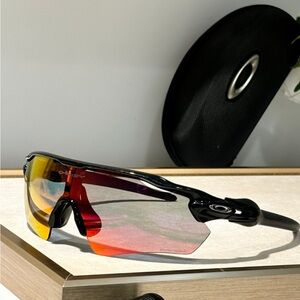 Oakley Black and Red Sports Sunglasses